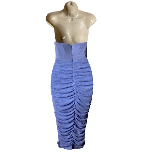 Michael Costello x REVOLVE | NWT India Midi Corset Mesh Dress Periwinkle S - Picture 7 of 10